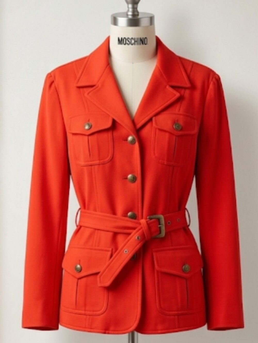 Vintage-Moschino Vibrant Orange/Red Utility/Safari Jacket❤️